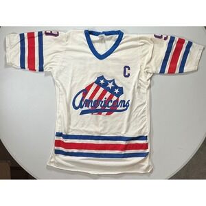 VTG 90s USA Pro Sport Rochester Americans Jersey Shirt Mens XL White Hockey AHL